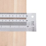 Drillpro Inch and 200/300/400mm Stainless Steel Precision Marking T Ruler Hole Positioning Measuring Ruler Woodworking Scriber Scribing Tool