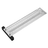 Drillpro Inch and 200/300/400mm Stainless Steel Precision Marking T Ruler Hole Positioning Measuring Ruler Woodworking Scriber Scribing Tool