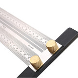 High-precision Scale Ruler T-type Hole Ruler Stainless Woodworking Scribing Mark Ruler