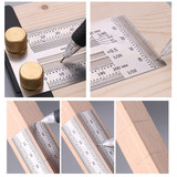 High-precision Scale Ruler T-type Hole Ruler Stainless Woodworking Scribing Mark Ruler