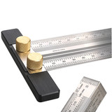 High-precision Scale Ruler T-type Hole Ruler Stainless Woodworking Scribing Mark Ruler