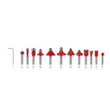 Drillpro 15PCS Tungsten Carbide Tipped Router Bit Set 1/4 Inch Shank Wood Milling Saw Cutter Woodworking Tools Kit with Wooden Case for Home & DIY
