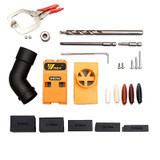 Engineer ABS Drill Oblique Pocket Hole Jig Kit System Woodworking Oblique Hole Puncher Locator W/ Step Drill Bit & Accessories