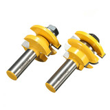 Drillpro RB6 2pcs 1/2 Inch Shank Finger Joint Router Bit for Woodworking