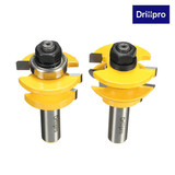 Drillpro RB6 2pcs 1/2 Inch Shank Finger Joint Router Bit for Woodworking