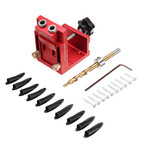 Drillpro Pocket Hole Drill Guide Dowel Jig Oblique Hole Locator Drilling Kit Aluminium Woodworker DIY Tools with 9mm Drill Bit