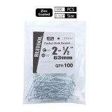 100pcs 25-63mm SQ2 Pocket Hole Screw Coarse Thread Woodworking Self Tapping Screw Oblique Hole Screw Square Driver
