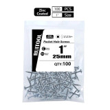 100pcs 25-63mm SQ2 Pocket Hole Screw Coarse Thread Woodworking Self Tapping Screw Oblique Hole Screw Square Driver