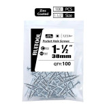 100pcs 25-63mm SQ2 Pocket Hole Screw Coarse Thread Woodworking Self Tapping Screw Oblique Hole Screw Square Driver