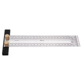 Drillpro 200mm Stainless Steel Precision Marking T Ruler Hole Positioning Measuring Ruler Woodworking Scriber Scribing Tool
