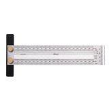 Drillpro 200mm Stainless Steel Precision Marking T Ruler Hole Positioning Measuring Ruler Woodworking Scriber Scribing Tool