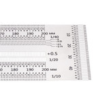 Drillpro 200mm Stainless Steel Precision Marking T Ruler Hole Positioning Measuring Ruler Woodworking Scriber Scribing Tool