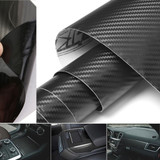 100x24'' 3D Black Carbon Fiber Car Body Vinyl Wrap Decal Sticker Roll Film Sheet