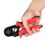 HSC8 6-4A 0.25-6mm² AWG23-10 Self Adjusting Ratcheting Ferrule Crimper Plier