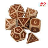 7Pcs Woodmade Polyhedral Dices Set Role Playing Game Dice Gadget for Dungeons Dragon Games Gift