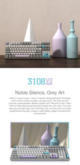 Akko 3087 V2 Silent 87 Keys Mechanical Gaming Keyboard Wired Morandi Grey AKKO Switch PBT Keycap Gaming Keyboard