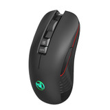 HXSJ T30 2.4GHz Wireless Rechargeable Mouse 3600DPI Optical Office Business RGB Gaming Mouse with USB Receiver for Computer Laptop PC (Black)