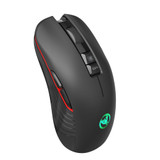 HXSJ T30 2.4GHz Wireless Rechargeable Mouse 3600DPI Optical Office Business RGB Gaming Mouse with USB Receiver for Computer Laptop PC (Black)