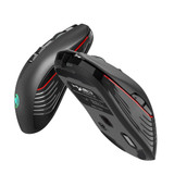 HXSJ T30 2.4GHz Wireless Rechargeable Mouse 3600DPI Optical Office Business RGB Gaming Mouse with USB Receiver for Computer Laptop PC (Black)