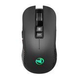 HXSJ T30 2.4GHz Wireless Rechargeable Mouse 3600DPI Optical Office Business RGB Gaming Mouse with USB Receiver for Computer Laptop PC (Black)