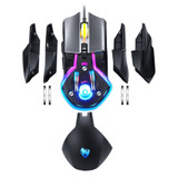 T-Wolf V11 Wired Gaming Mouse Creative Mechanical Module Magnetic Flank And Weight Design Mouse RGB Lighting 6400DPI Gaming Mouse For PC Laptop