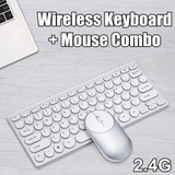 Wireless Keyboard and Mouse Combo 2.4G Ultra Slim Compact Portable Cordless Keyboard for PC Desktop Computer Notebook Laptop