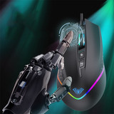 AULA F805 RGB Wired Gaming Mouse 6400 DPI with 7 Programmable Buttons Ergonomic Comfortable Optical Gaming Mice for USB Laptop Desktop Computer