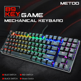 METOO Z56 89 Keys Mechanical Keyboard Wired RGB Backlit with Numpad Anti-ghosting English Russian Gaming Keyboard
