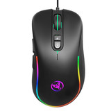 HXSJ J300 Wired Gaming Mouse 7 Button Macro Programming Mouse 6400DPI Colorful RGB Backlight USB Wired Mouse