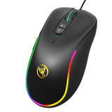 HXSJ J300 Wired Gaming Mouse 7 Button Macro Programming Mouse 6400DPI Colorful RGB Backlight USB Wired Mouse