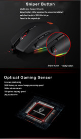 Motospeed V80 USB Wired 5000DPI RGB Backlit Optical Gaming Mouse Support Macro Setting