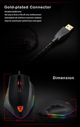 Motospeed V80 USB Wired 5000DPI RGB Backlit Optical Gaming Mouse Support Macro Setting