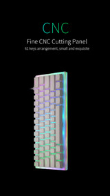 GamaKay K61 61 Keys Mechanical Gaming Keyboard Hot Swappable Type-C 3.1 Wired USB Translucent Glass Base Gateron Switch ABS Two-color Keycap NKRO RGB Gaming Keyboard