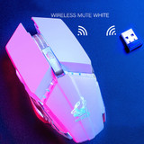 Free Wolf X11 Wireless Gaming Mouse 2400dpi Rechargeable 7 color Breathing Backlight Gamer Mice for Computer Laptop PC (Black)