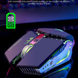 Free Wolf X11 Wireless Gaming Mouse 2400dpi Rechargeable 7 color Breathing Backlight Gamer Mice for Computer Laptop PC (Black)