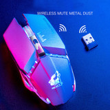 Free Wolf X11 Wireless Gaming Mouse 2400dpi Rechargeable 7 color Breathing Backlight Gamer Mice for Computer Laptop PC (Black)