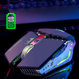 Free Wolf X11 Wireless Gaming Mouse 2400dpi Rechargeable 7 color Breathing Backlight Gamer Mice for Computer Laptop PC (Black)