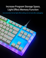 GamaKay K87 87 Keys Mechanical Gaming Keyboard Hot Swappable Type-C Wired USB 3.1 Translucent Glass Base Gateron Switch ABS Two-color Keycap RGB Gaming Keyboard