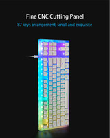 GamaKay K87 87 Keys Mechanical Gaming Keyboard Hot Swappable Type-C Wired USB 3.1 Translucent Glass Base Gateron Switch ABS Two-color Keycap RGB Gaming Keyboard
