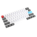 61 Keys White&Grey Keycap Set OEM Profile PBT Thick ANSI Layout Keycaps for 60% Mechanical Keyboard