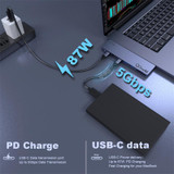 QGeeM 8 In 2 USB-C Hub Docking Station Adapter With Dual 4K HD Display / 87W USB-C PD3.0 Power Delivery / 5Gbps USB-C Data Transfer / 2 * USB 3.0 / Memory Card Readers (Grey)