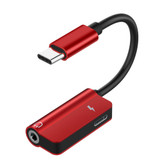 Bakeey 2 In 1 Type-C to 3.5mm Fast Charging Splitter Adapter For Huawei P30 Mate 20Pro Mi9 S10+ Note10