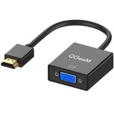 QGEEM QG-HD04 HDMI to VGA Adapter Digital to Analog Video Audio Converter VGA Connector For Xbox 360 PC Laptop TV Box (Black)