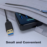 QGeeM USB Hub Docking Station Adapter With 4 * USB 3.0 5Gbps Data Transmission For Laptop PC (Black)