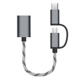 Bakeey 2 In 1 Type C Micro USB3.0 Fast Charging Transfer OTG Adapter Cable For Huawei P30 Pro Mate 30 5G Mi9 9Pro K30 S10+ Note 10 5G