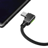 MCDODO 3A Data Cable Micro USB 90 Degree Elbow Green LED Light Fast Charging Line For Oneplus