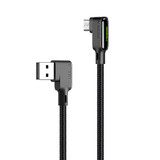MCDODO 3A Data Cable Micro USB 90 Degree Elbow Green LED Light Fast Charging Line For Oneplus