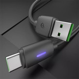WSKEN USB Type-C Braided Data Cable 5A LED Indicator Fast Charging For Huawei P30 P40 Pro MI10 Note 9S Oneplus 8Pro