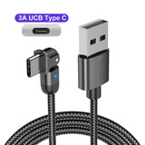 USLION 3A USB Type C Data Cable 180° Rotate LED Indicator Fast Charging For Huawei P30 P40 Pro Mi10 OnePlus 8Pro