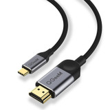 QGeeM USB-C to 4K HDMI Adapter Cable 4K@30HZ HD Video Output Display 6.6ft/1.8m For Samsung Galaxy Note 20 Tab S7 Huawei P40 For iPad Pro 2020 MacBook Air 2020 (Grey)